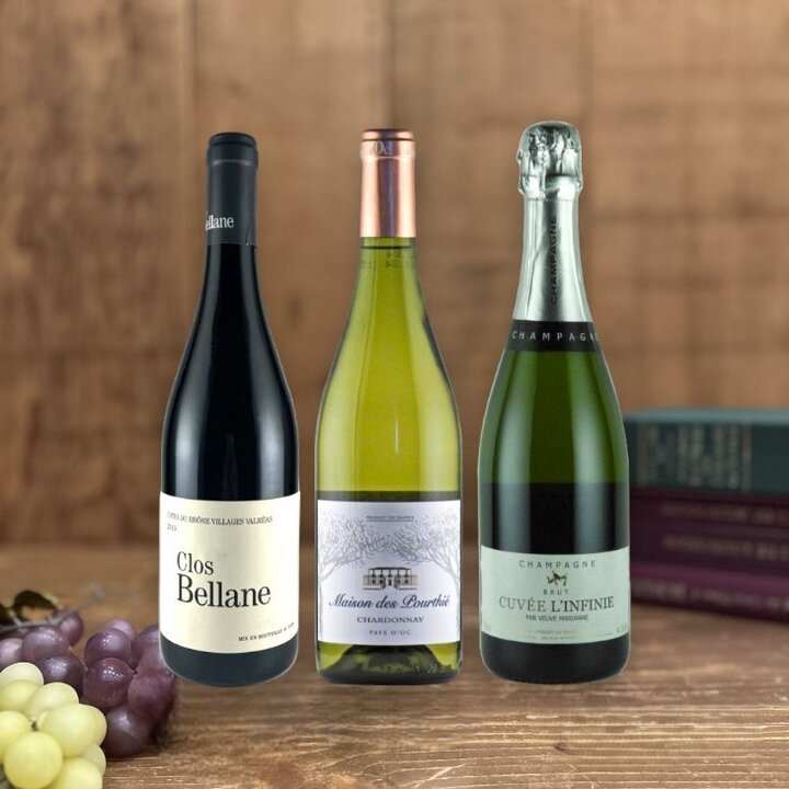 シャンパーニュ入りアカデミー・デュ・ヴァン直輸入フランスワイン3本セット-Academie du Vin French Selection 3-bottle Set（1-bottle of champagne）