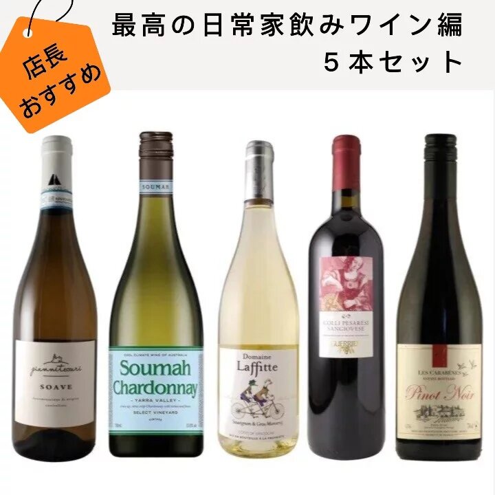 【当店No.1ロングセラー！】店長おすすめワインセットvol.1 　厳選！最高の日常家飲みワイン編5本セット-Caves de la Madeleine Sommelier's Recommendation vol.1